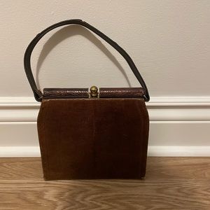 Vintage 50s Brown Alligator Leather